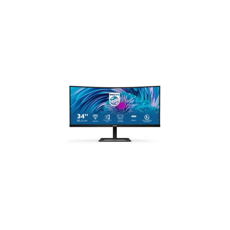 Monitor led 34" philips e-line 346e2cuae wide quad hd+ 3440x1440p