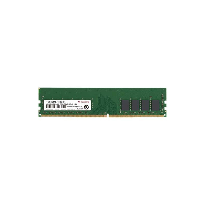 Ram dimm ddr4 4gb transcend 2400ecc [ts512mlh72v4h]
