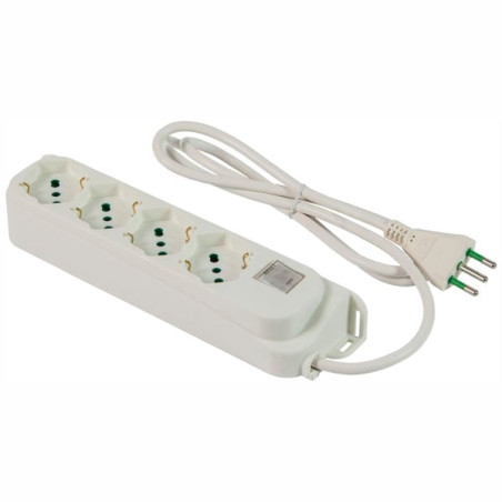 Multipresa fme con interruttore 4 uscite spina 2p+t 10a bianco [474204]