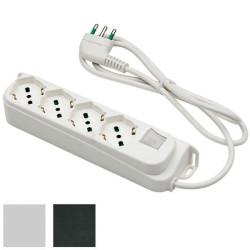 Multipresa fme con interruttore 4 uscite / spina 2p+t 16a bianco