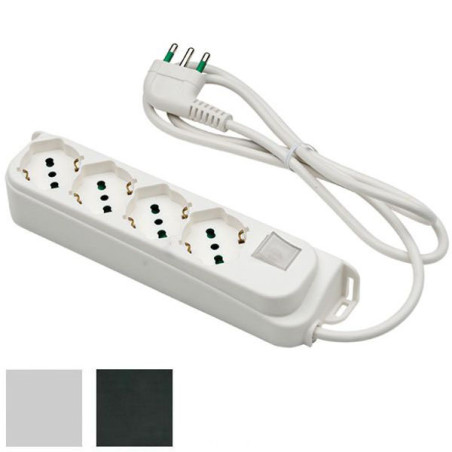 Multipresa fme con interruttore 4 uscite / spina 2p+t 16a bianco