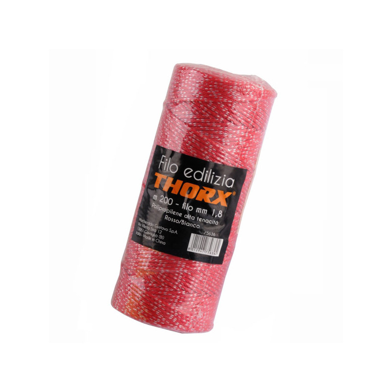 Filo edilizia thorx 200m rosso/bianco [1002]