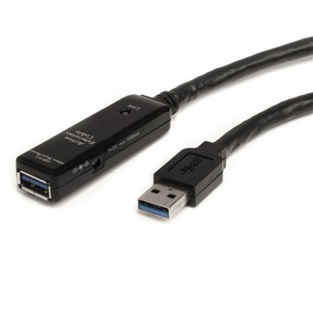Cavo startech.com estensione active usb 3.0 5m m/f nero [usb3aaext5m]