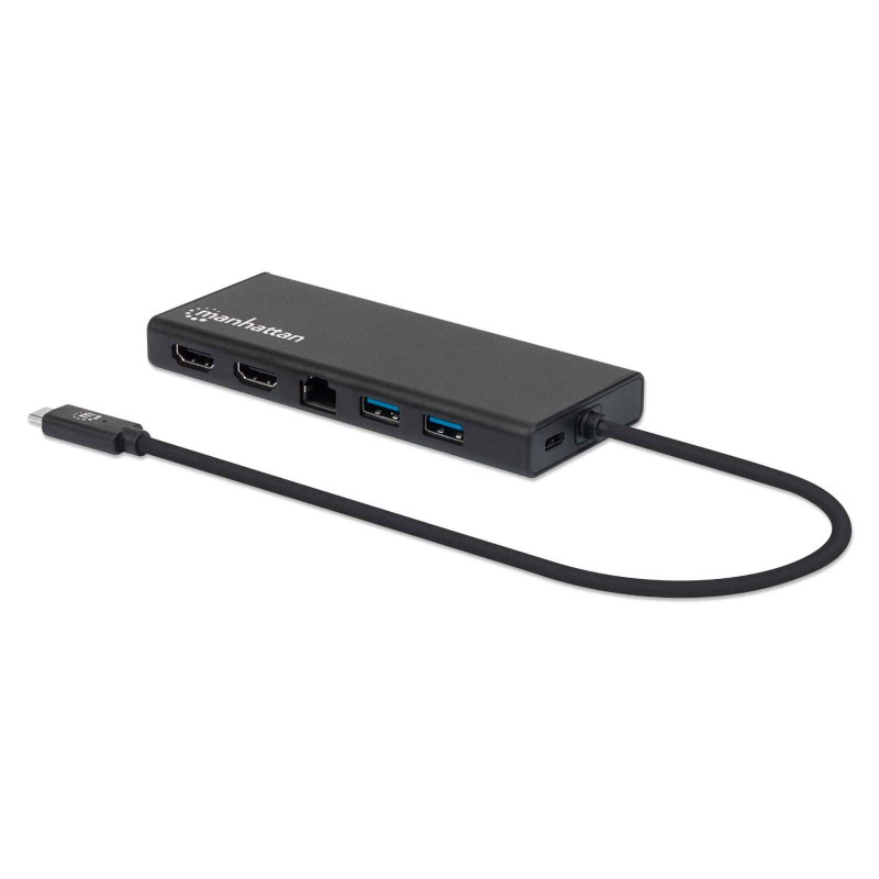 Hub usb manhattan superspeed multiporta per doppio monitor tipo c
