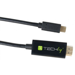 Cavo video techly usb-c maschio a hdmi 2.0 4k maschio nero 5m