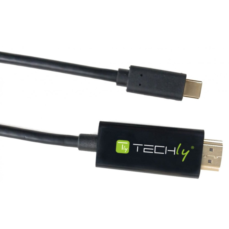 Cavo video techly usb-c maschio a hdmi 2.0 4k maschio nero 5m
