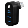 Hub usb techly rotante con 3 porte usb 2.0 nero