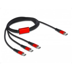Cavo di ricarica delock usb 2.0 1m nero/rosso [86713]