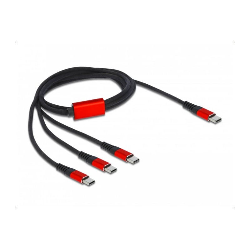 Cavo di ricarica delock usb 2.0 1m nero/rosso [86713]
