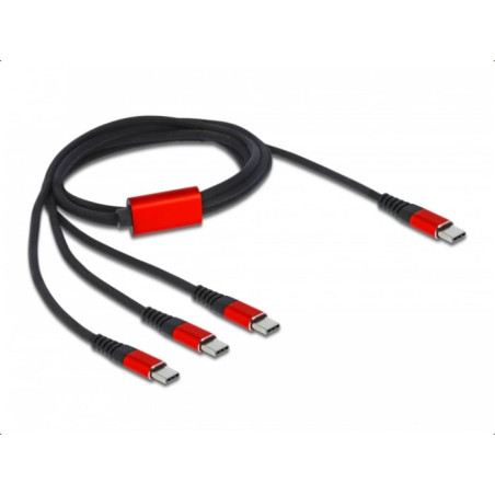 Cavo di ricarica delock usb 2.0 1m nero/rosso [86713]