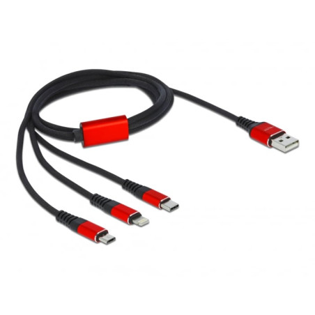 Cavo lightning delock usb 2.0 1m nero/rosso [86709]