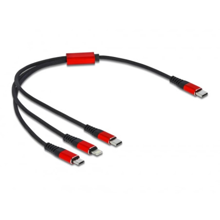 Cavo lightning delock micro-usb b 0.3m nero/rosso [86710]