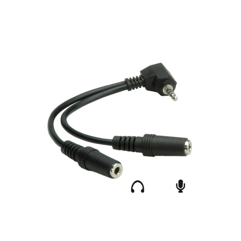 Cavo audio itb altoparlante + microfono 15cm nero [ro11.09.4441]