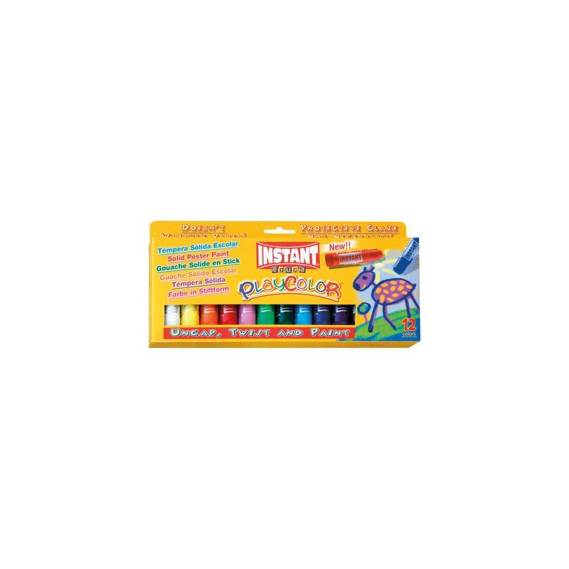 Tempera solida playcolor 12 colori in stick da 10gr [10731]