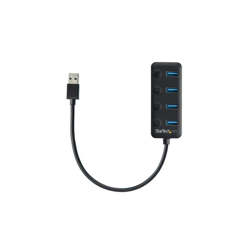 Hub usb startech.com 4-porte com switch on/off individuale [hb30a4aib]