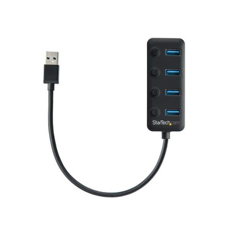 Hub usb startech.com 4-porte com switch on/off individuale [hb30a4aib]