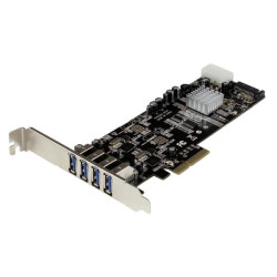 Scheda pcie startech.com usb 3.0 a 4 porte con lp4 + sata [pexusb3s42v]