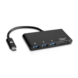 Hub usb v7 flash/hub usb 3.0 tipo c - esterno 3 porte nero [v7uc3u-hub-blk-1e]