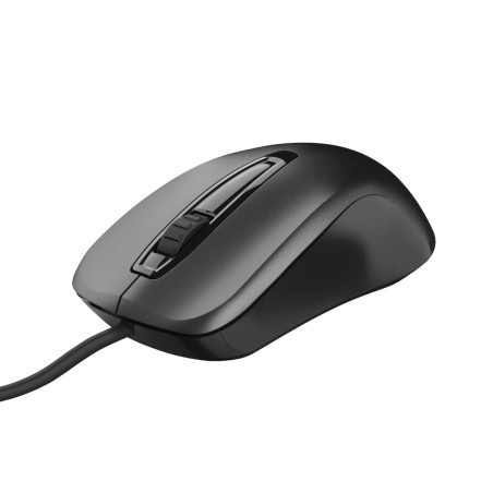 Mouse trust con filo usb carve ottico 3 pulsanti + scroll nero
