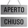 Cartello aperto/chiuso 17,5x6,5cm con catenella [31212-e]