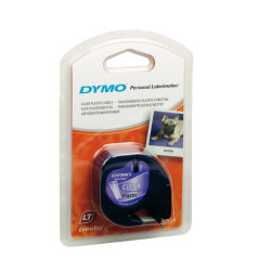 Nastro dymo per etichettatura letratag 12mm x 4m su plastica trasparente