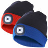 Cappello a maglia velamp con lampada frontale led ricaricabile rosso/nero