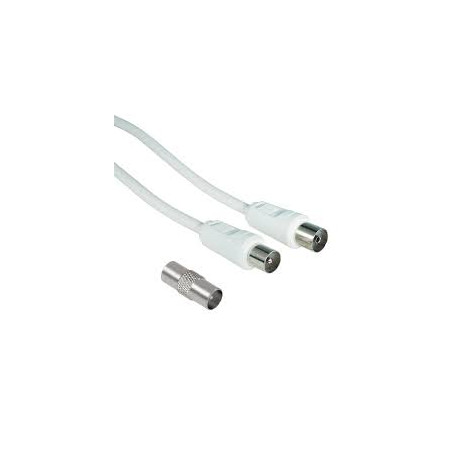 Cavo antenna hama con adattatore 75db 3m bianco