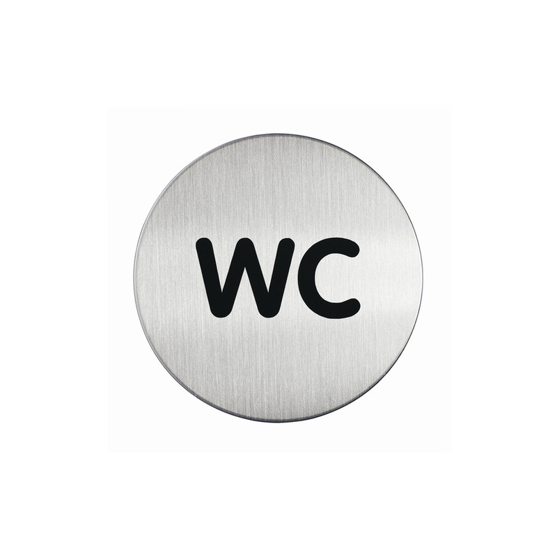 Pittogramma Ø 8,3cm 'wc' in acciaio [4907-23]