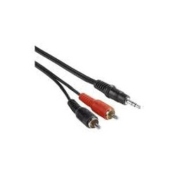 Cavo audio hama 2 x rca & jack 3.5mm nero
