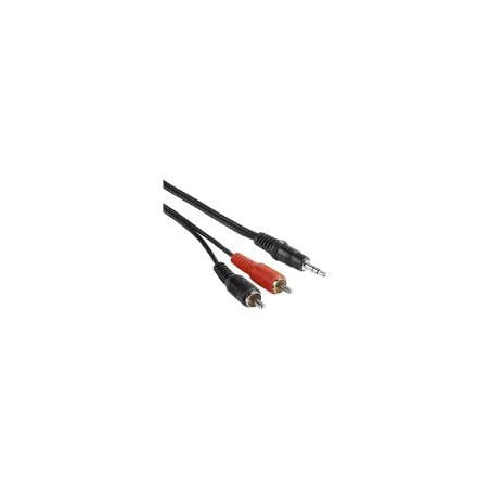 Cavo audio hama 2 x rca & jack 3.5mm nero