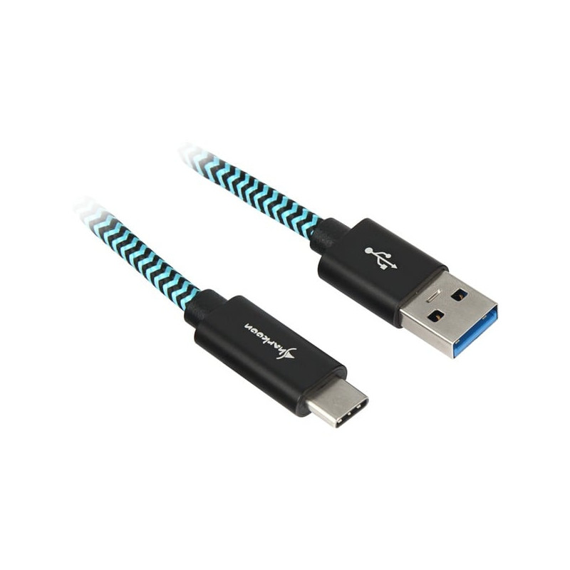 Cavo sharkoon usb 3.1 a-c 1m nero/blu [4044951027125]