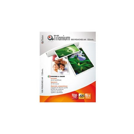 Pellicola per plastificazione titanium din a4 125 micro lucide 100pz