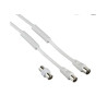 Cavo antenna hama m/f con adattatore m/m 1.5m 85db bianco