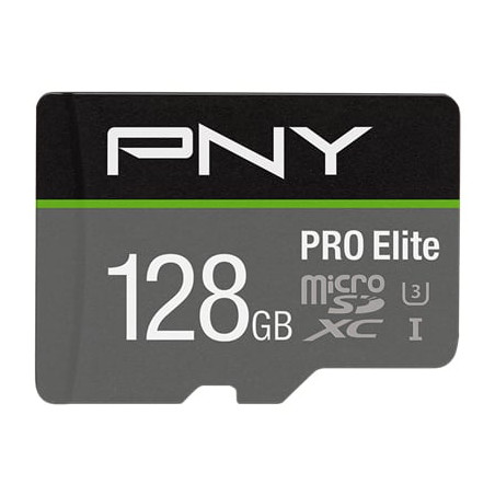 128gb scheda microsdxc pny pro elite nero/grigio [p-sdu128v31100pro-ge]