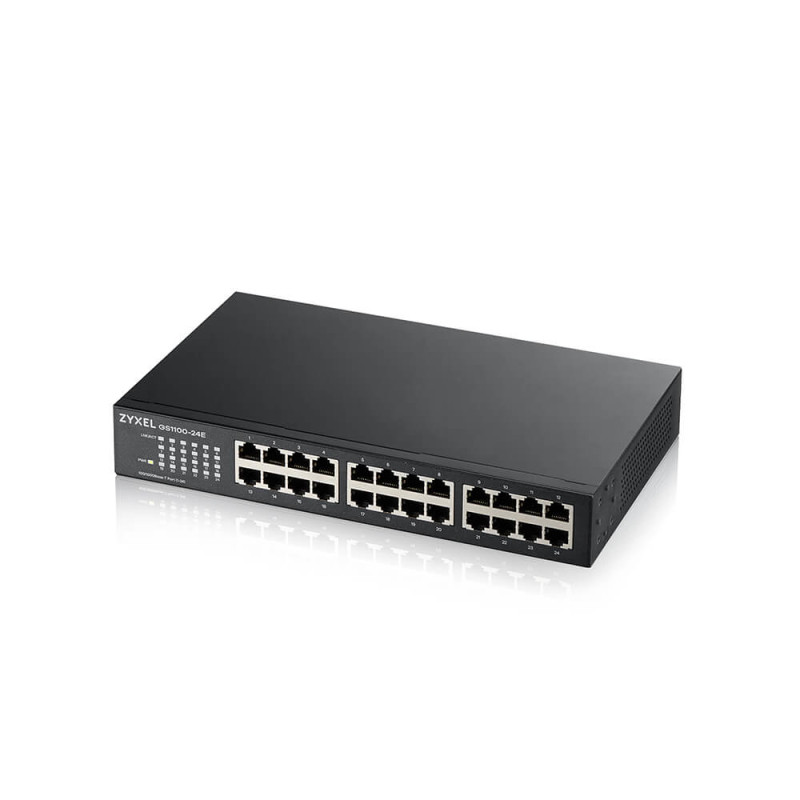 Switch zyxel 24 porte senza ventole 48 gbit/s nero [gs1100-24e-eu0103f]
