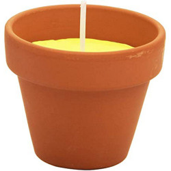 Candela citronella vasetto in terracotta giallo [pad60/6]