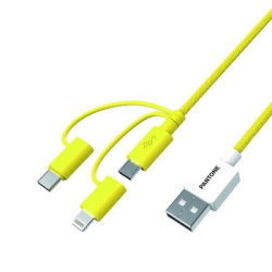 Cavo pantone universale 3in1 1.2m giallo [pt-usb003y1]