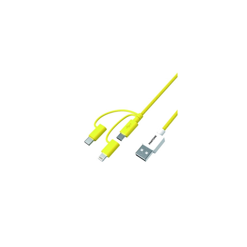 Cavo pantone universale 3in1 1.2m giallo [pt-usb003y1]