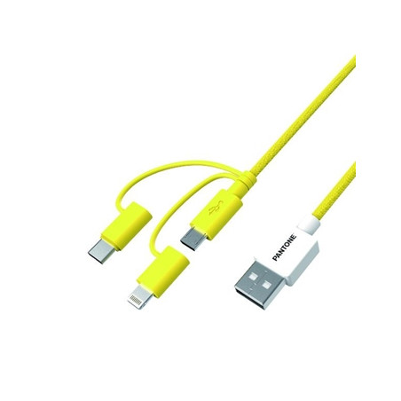 Cavo pantone universale 3in1 1.2m giallo [pt-usb003y1]