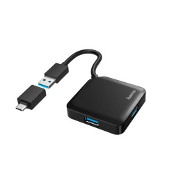 Hub usb hama 3.2 gen 1 tipo c 4-porte nero [00200116]