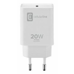 Alimentatore da rete cellularline 20w usb tipo-c bianco