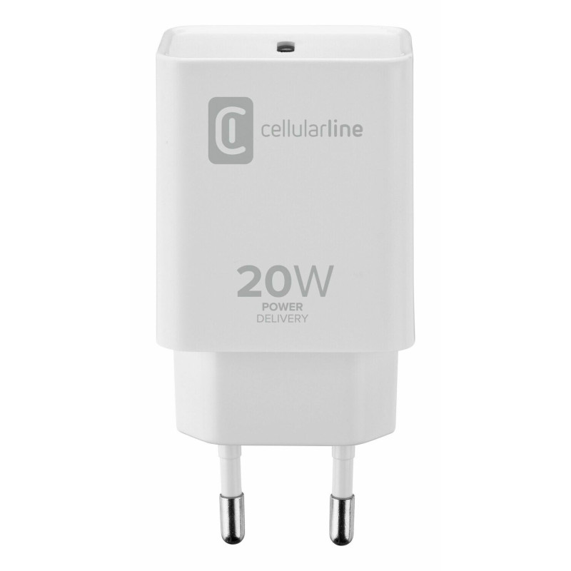 Alimentatore da rete cellularline 20w usb tipo-c bianco