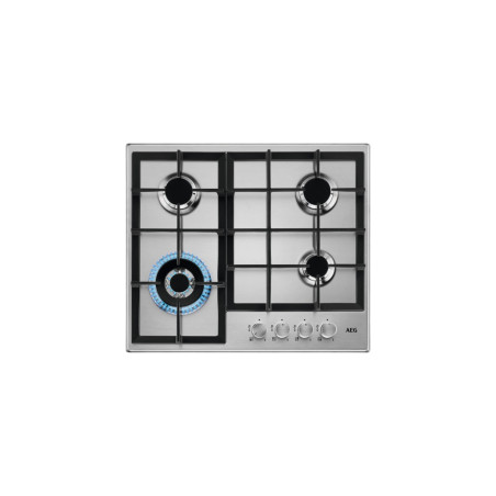 Piano cottura a gas aeg 49640849 60cm 4 fornelli a++ argento [949640849]