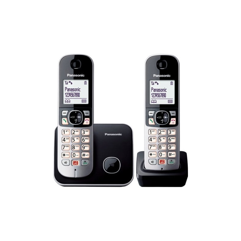 Telefono fisso panasonic kx-tg6852jtb cordless nero/grigio