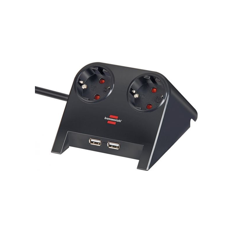Multipresa brennenstuhl desktop-power con 2 prese usb nero [1153500222]