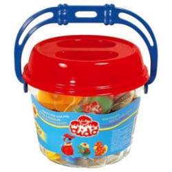 Pasta da modellare 8 salsicciotti - secchiello con attrezzi -