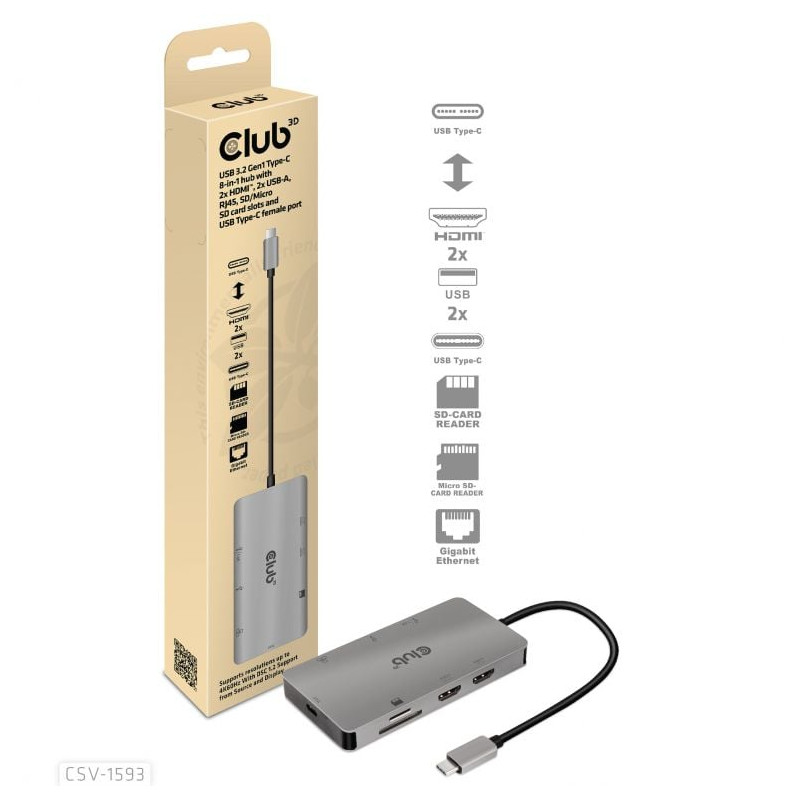 Hub club 3d usb-c + hdmi [csv-1593]