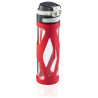 Borraccia leifheit 600ml in vetro con silicone nero/rosso - 03256