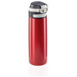 Thermos da viaggio leifheit in acciaio inossidabile 600ml nero/rosso