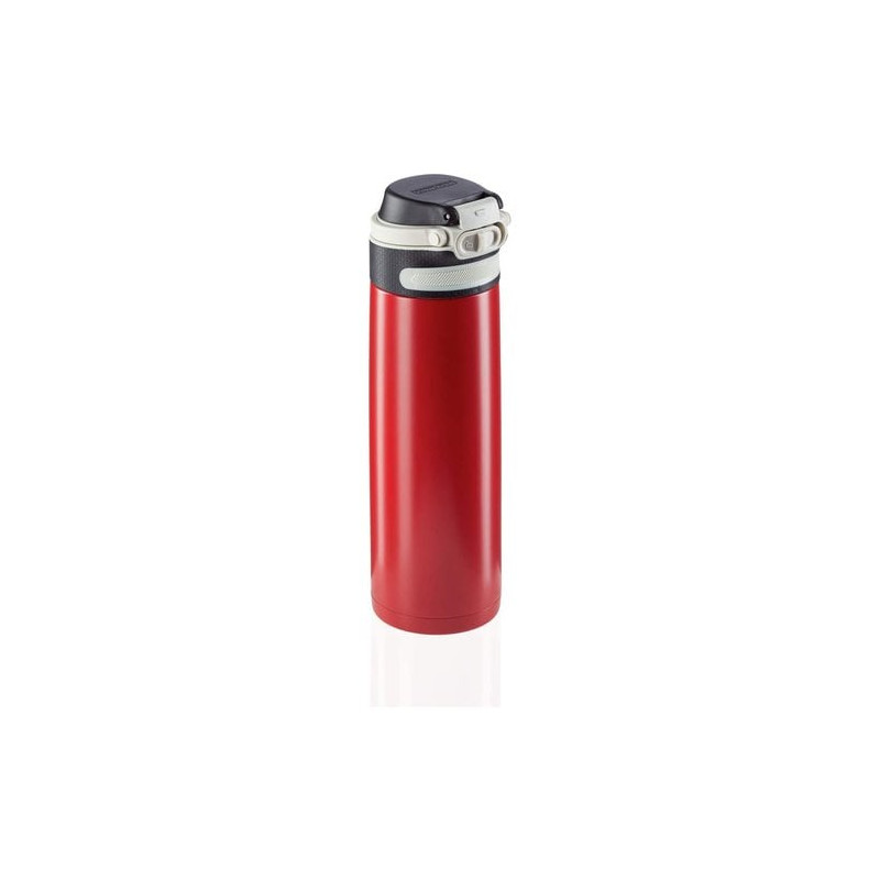 Thermos da viaggio leifheit in acciaio inossidabile 600ml nero/rosso